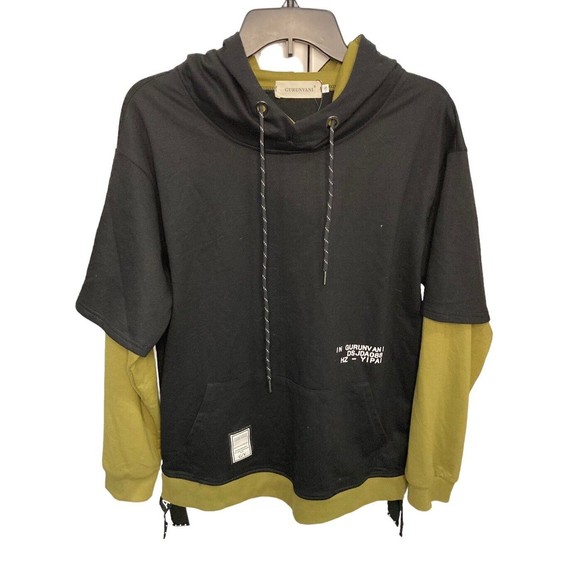 Gurunvani Pullover Hoodie‎ Size Small Black/Olive - Picture 1 of 4